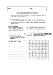 English worksheet: Present Perfect - explanation + structural exercises