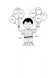 English Worksheet: Colour the boy