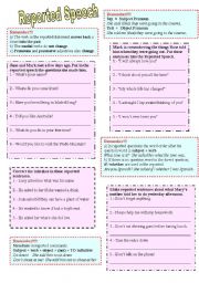 English Worksheet: Reported Speech