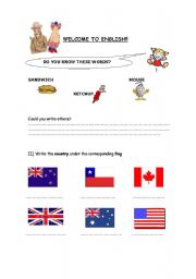 English Worksheet: welcome to english