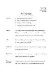 English worksheet: Total Response