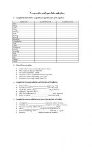 English Worksheet: Comparatives and superlatives