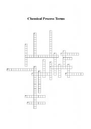 English Worksheet: Chemical Process Terms