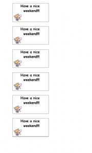 English Worksheet: Have a nice weekend