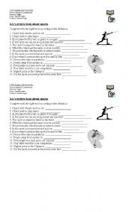 English worksheet: sports