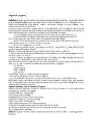 English Worksheet: Aspect
