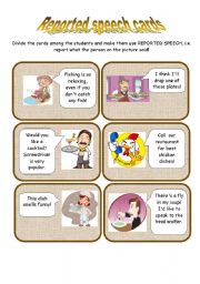 English Worksheet: REPORTED SPEECH CARDS