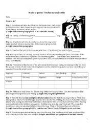 English Worksheet: Music as poetry