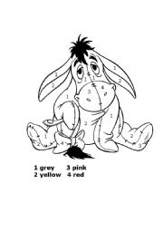 English Worksheet: Colour a donkey