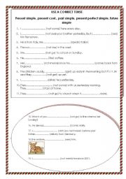 English worksheet: Correct Tense