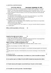 English Worksheet: Studying abroad