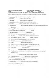 English Worksheet: SOME AND ANY