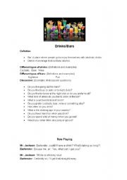 English Worksheet: drinks/bars