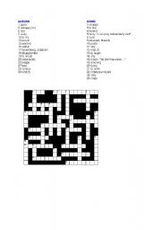 English worksheet: crossword