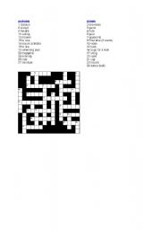 English Worksheet: crossword