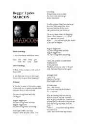 English Worksheet: Beggin, by Madcon