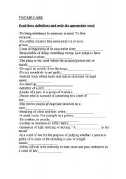 English Worksheet: crime and justice vocabulary