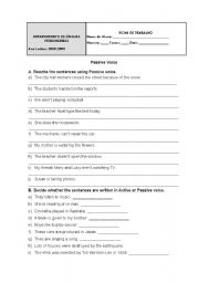 English Worksheet: Passive voice - vocational class