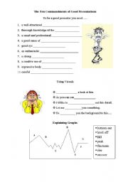 English Worksheet: 10 commandments of presentations