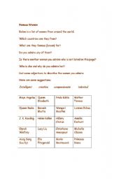 English Worksheet: Famous women
