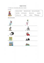 English Worksheet: Present progressive