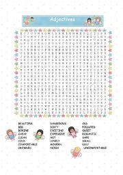 English Worksheet: Adjectives Wordsearch