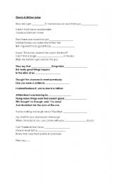 English Worksheet: One in a million by Hannah Montana