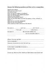 English worksheet: My first essay