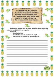 English Worksheet: WRITING ACTIVITY