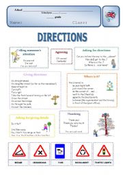 English Worksheet: Directions