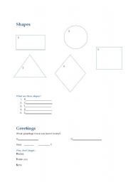 English Worksheet: Shapes