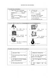 English worksheet: Reviewing Topics for Beginners