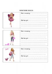 English worksheet: Describing dolls