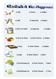 English Worksheet: The Park & The Playground