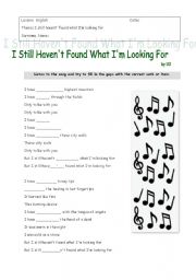 I still haven´t found what I´m looking for - U2 song