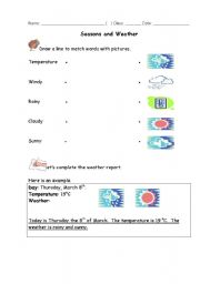 English worksheet: seasons and weather