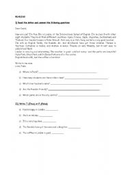 English worksheet: Reading Comprehension & Translation