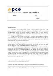 English Worksheet: Test on Technology