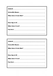 English worksheet: Ocean Animal Research