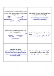 English Worksheet: speaking cards