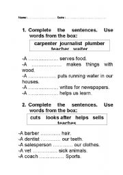 English worksheet: jobs