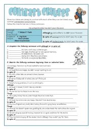 English Worksheet: contrast clauses