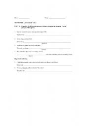English worksheet: pre intermediate exam