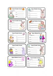 English Worksheet: Super student award