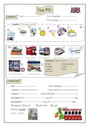 English Worksheet: Travelling: how was the trip? Means of transport, weather...