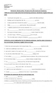 English Worksheet: Modal verbs and phrasal verbs