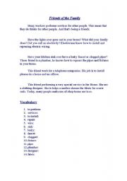 English worksheet: friends of the family-correct the mistakes