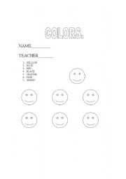 English Worksheet: Colors