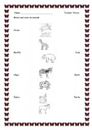 English worksheet: Animals