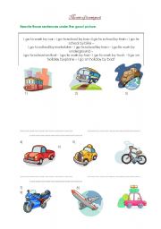 English worksheet: Transports  exercise vocabulary